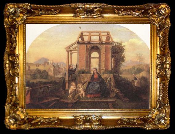 framed  Ferdinand Olivier The Holy Family obn a working Day (mk45), ta009-2
